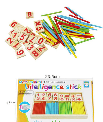 Early Learning Wooden Montessori Counting Sticks Toy - Wooden Puzzle Toys