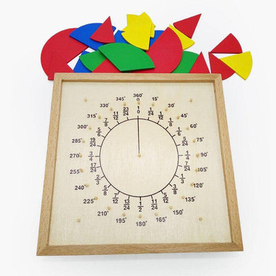 Montessori Educational Fractional Plate and Circumference Ratio Wooden Toy - Wooden Puzzle Toys