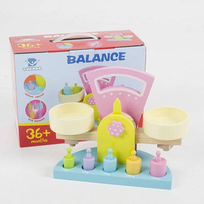 Wooden Balance Montessori Educational Toy With Weights - Wooden Puzzle Toys