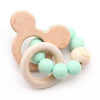 Wooden Baby Teether Animal Shaped Bracelet - Wooden Puzzle Toys