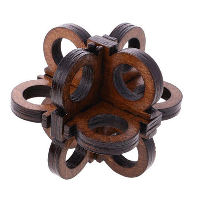 3D Wooden Kong Ming Lock Brain Teaser - Wooden Puzzle Toys