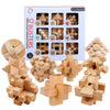 9pcs/set 3D vintage Ming Luban lock wooden puzzle - Wooden Puzzle Toys