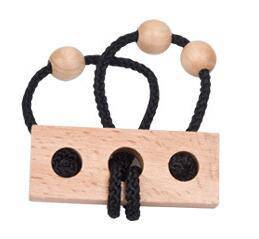 Wooden/Metal Rope Brain Teaser - Wooden Puzzle Toys