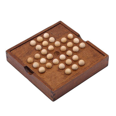 Wooden Solitaire Diamond Single Chess Game - Wooden Puzzle Toys