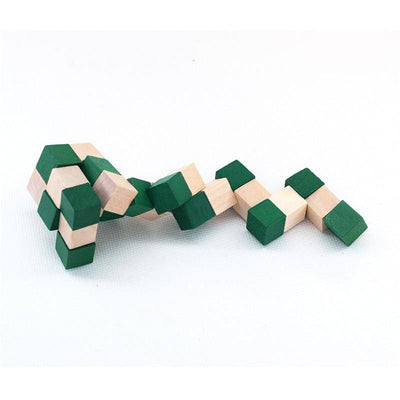 Wooden Twisty Snake Cube Brain Teaser - Wooden Puzzle Toys