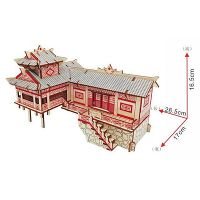 DIY 3D Wooden Miniature House Puzzle - Wooden Puzzle Toys