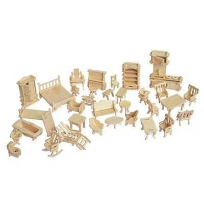 3D DIY Wooden Dollhouse Furniture - Wooden Puzzle Toys