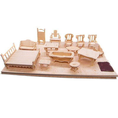 3D DIY Wooden Dollhouse Furniture - Wooden Puzzle Toys