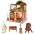 DIY 3D Wooden Cafe Dollhouse with Furniture and LED Lights