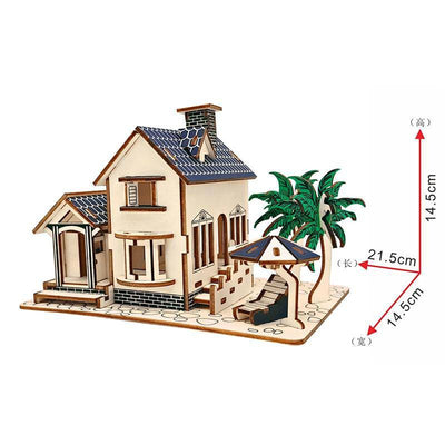 DIY 3D Wooden Miniature House Puzzle - Wooden Puzzle Toys
