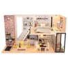 DIY 3D Wooden Modern Dollhouse with Furniture and LED Lights - Wooden Puzzle Toys