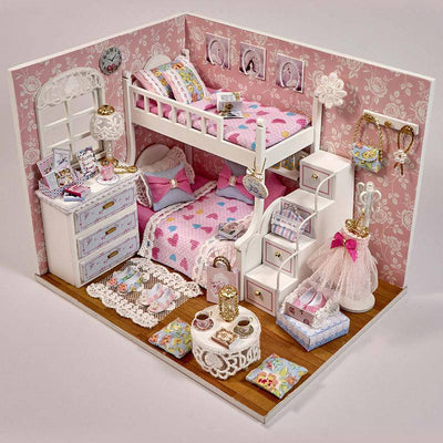 DIY Wooden Realistic LED Dollhouse - Wooden Puzzle Toys