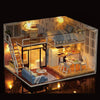 DIY 3D Wooden Small Dollhouse with Furniture and LED Lights - Wooden Puzzle Toys