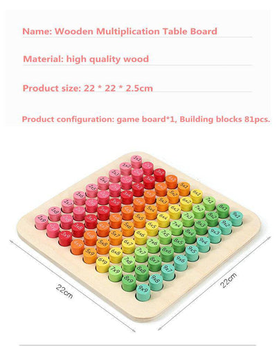 9x9 Wooden Multiplication Table Board - Wooden Puzzle Toys
