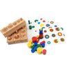 Colorful Cylinder Blocks with Cards - Wooden Puzzle Toys