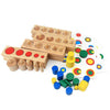 Colorful Cylinder Blocks with Cards - Wooden Puzzle Toys