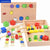 Montessori educational wooden colorful Beading toy