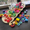 Wooden Montessori Shape Number Counting Toy - Wooden Puzzle Toys