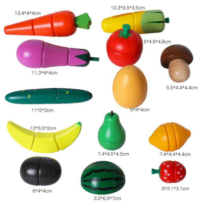 Children Kitchen Food Pretend Toys Fruit Fish Vegetable Toys - Wooden Puzzle Toys