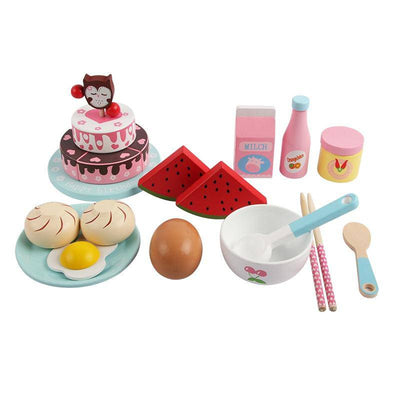 Choice of five breakfasts: Toast, Rice, Tea, Coffee or a Hamburger Toy Sets - Wooden Puzzle Toys