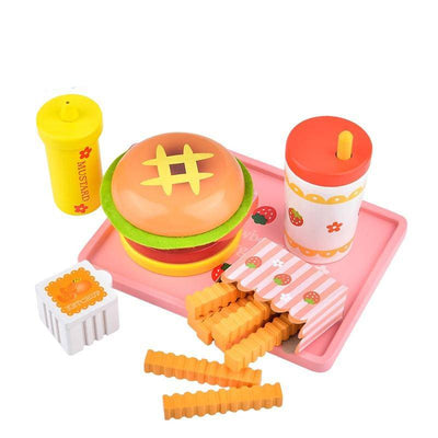 Fast Food Lunch with fries or hot dog - Wooden Puzzle Toys