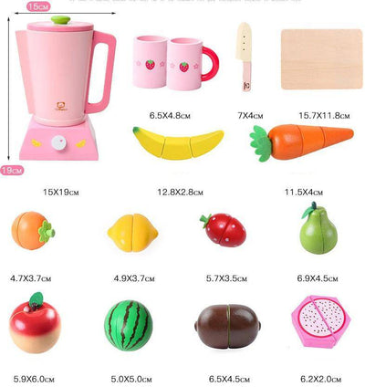 Juicer Set with Vegetables and Fruit - Wooden Puzzle Toys
