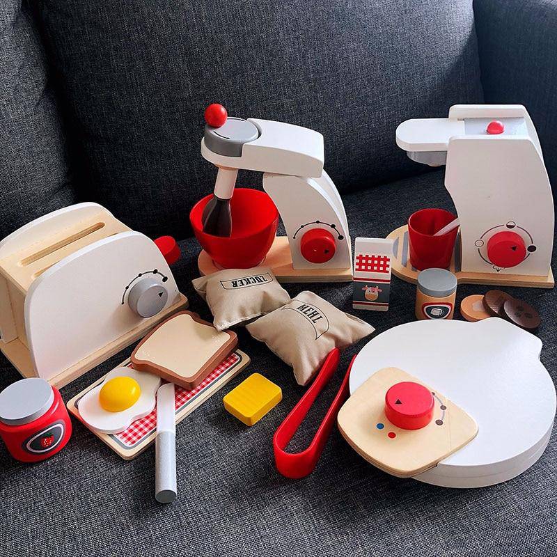 JoGenii  Playbox Wooden Waffle Maker Toddler & Kids Pretend Play