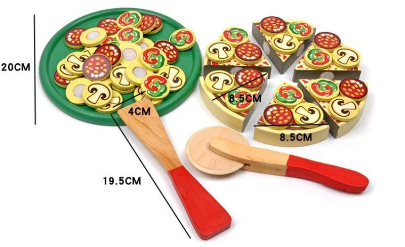 Pretend Play House Oven Pizza Toy Wooden Simulation Kitchen