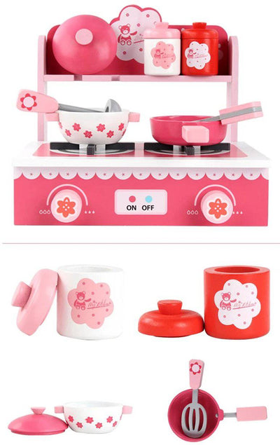 Wooden Furnace and Kitchen Set - Wooden Puzzle Toys