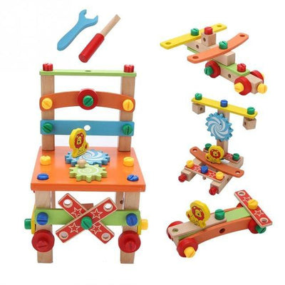 DIY Wooden Assembling Chair Toys - Wooden Puzzle Toys