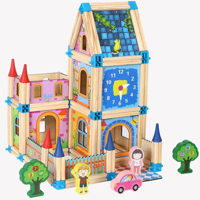 DIY Wooden Castle Dollhouse - Wooden Puzzle Toys