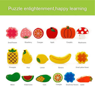 Fruits Vegetables Hedgehog Board Toy - Wooden Puzzle Toys
