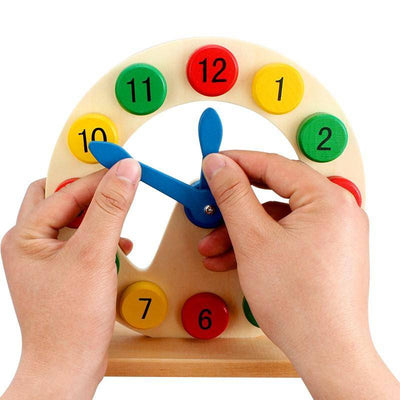 Wooden Geometry Clock Toy - Wooden Puzzle Toys