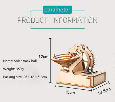 3D DIY Wooden Puzzle Solar Powered Marble Run and Track Coaster Kit - Wooden Puzzle Toys