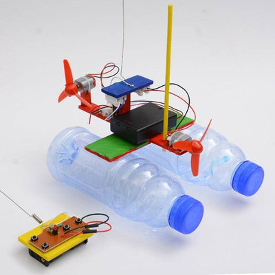 3D DIY Wooden Wind Turbine Model Remote Control Boat - Wooden Puzzle Toys