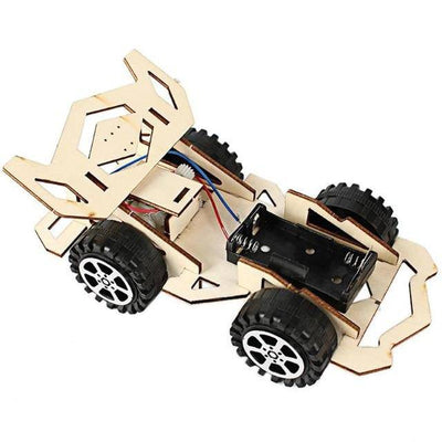 DIY Electric Wood Racing Car - Wooden Puzzle Toys