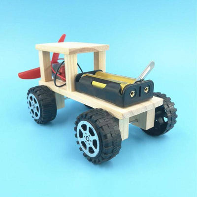 DIY Electric Wind Car Assembling Toy - Wooden Puzzle Toys