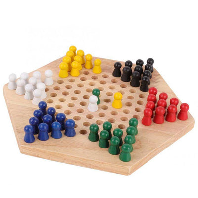 Wooden Classic Checkers Board - Wooden Puzzle Toys