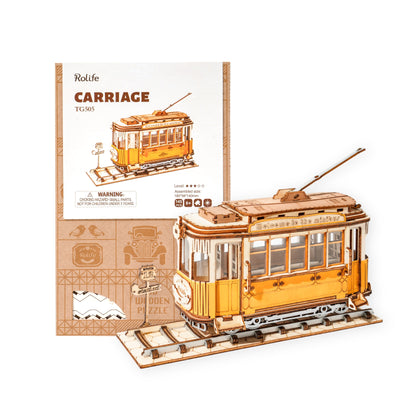 Robotime Rolife Vintage Car, Tram and Coach Model 3D Wooden Puzzle Toys TG504 TG505 TG506 - Wooden Puzzle Toys