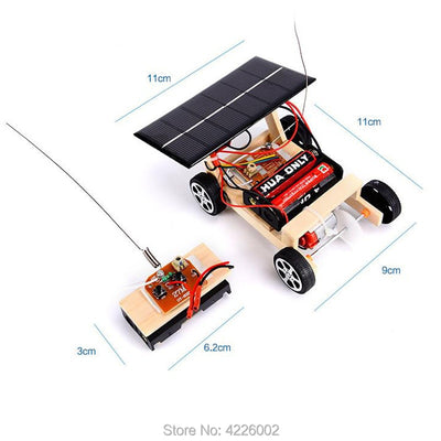 3D DIY Wooden Wireless Remote Control Solar Powered Car Toy - Wooden Puzzle Toys