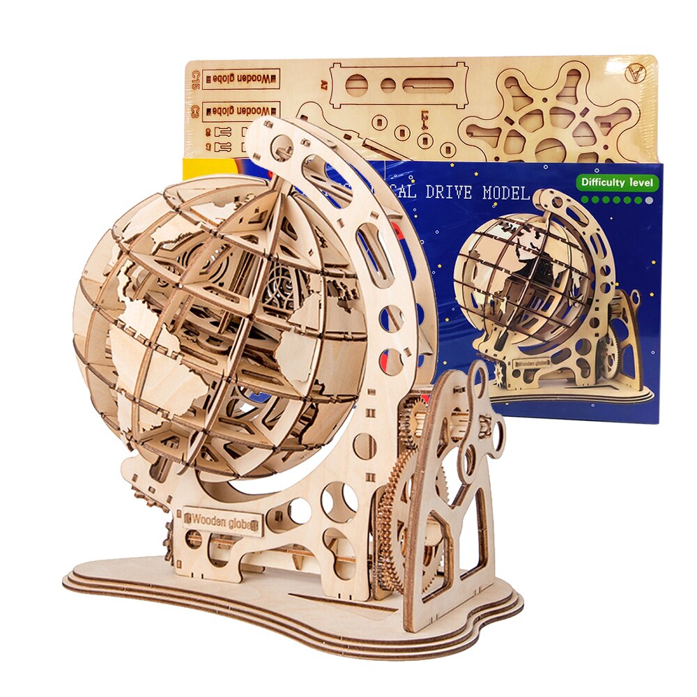 DIY 3D Robotime ROKR Wooden Mechanical Globe Puzzle