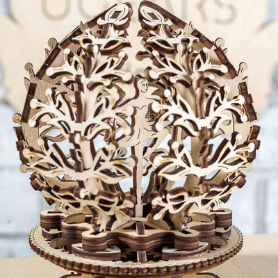 DIY 3D Wooden Mechanical Flower Rotate Puzzle - Wooden Puzzle Toys