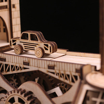 3D DIY Assembly Rowsfire Mechanical Model Puzzle: London Tower Bridge - Wooden Puzzle Toys