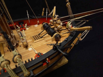 3D DIY One Mast 1:64 H.M. CUTTER LADY NELSON sail ship model building kit - Wooden Puzzle Toys