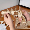 3D Robotime ROKR Model Mechanical Transmission Puzzle Toys: Revolver with Rubber Band Bullets - Wooden Puzzle Toys