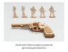 3D Robotime ROKR Model Mechanical Transmission Puzzle Toys: Revolver with Rubber Band Bullets - Wooden Puzzle Toys