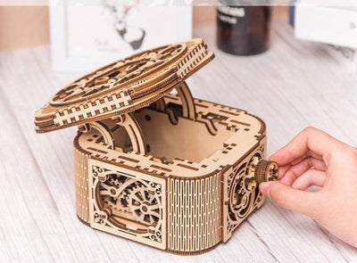 3D Robotime ROKR Model Mechanical Transmission Puzzle Toys: Wooden Jewelry Box - Wooden Puzzle Toys