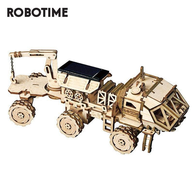 3D Robotime ROKR Model Mechanical Transmission Solar Energy Powered Puzzle Toys: Hermes Rover - Wooden Puzzle Toys