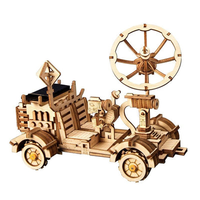 3D Robotime ROKR Model Mechanical Transmission Solar Energy Powered Puzzle Toys: Rambler Rover - Wooden Puzzle Toys