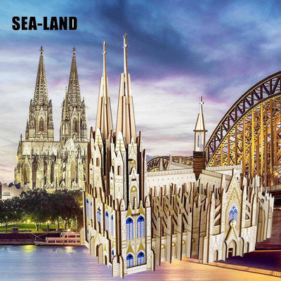 3D Sea-Land Model Kit Cologne Cathedral - Wooden Puzzle Toys